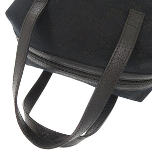 美品 グッチ 124542 GGキャンバス レザー ブラック ミニ ハンドバッグ 黒 1225【中古】GUCCI