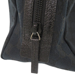 美品 グッチ 124542 GGキャンバス レザー ブラック ミニ ハンドバッグ 黒 1225【中古】GUCCI