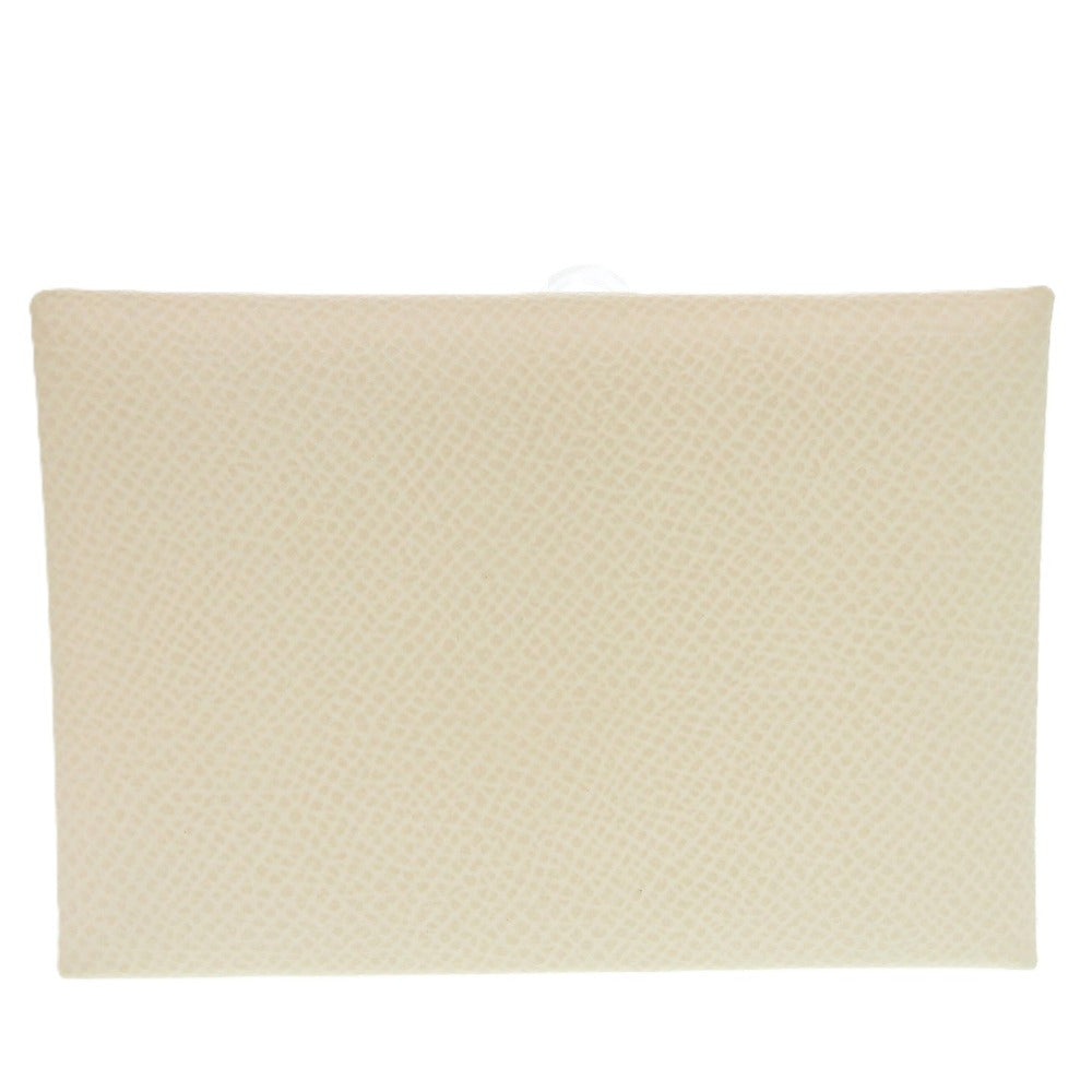 新品同様 エルメス カルヴィデュオ ヴォーエプソン クレ Z刻印(2021年製) カードケース 白 1230【中古】HERMES