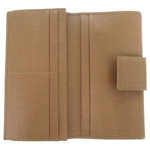 新品同様 ブルガリ コローレ 三つ折り ロングウォレット Wホック 33385 長財布 レザー ブラウン 1242【中古】BVLGARI