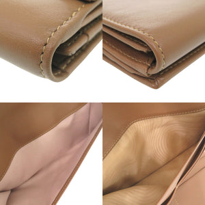 新品同様 ブルガリ コローレ 三つ折り ロングウォレット Wホック 33385 長財布 レザー ブラウン 1242【中古】BVLGARI