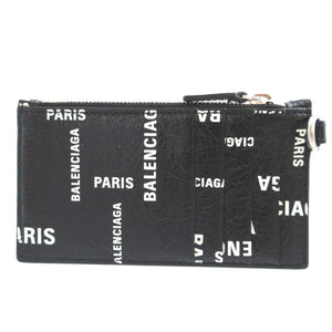 新品同様 バレンシアガ 594548 レザー ブラック 黒 ストラップ付 カードケース コインケース フラグメントケース 1243【中古】BALENCIAGA