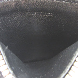 新品同様 バレンシアガ 594548 レザー ブラック 黒 ストラップ付 カードケース コインケース フラグメントケース 1243【中古】BALENCIAGA
