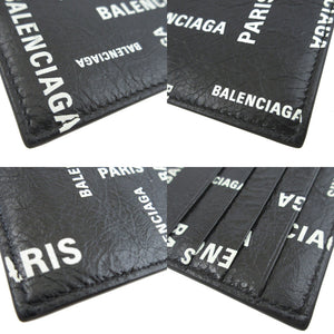 新品同様 バレンシアガ 594548 レザー ブラック 黒 ストラップ付 カードケース コインケース フラグメントケース 1243【中古】BALENCIAGA