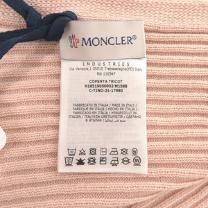 新品同様 モンクレール ブランケット COPERTA TRICOT H19519E00002 M1588 ボーダー コットン ピンク ホワイト 1249【中古】MONCLER
