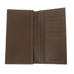 美品 ブルガリ ロゴマニア キャンバス レザー ベージュ 長財布 長札入れ 茶 1252【中古】BVLGARI メンズ