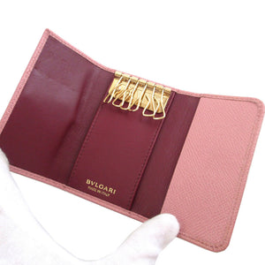 新品同様 ブルガリ ブルガリブルガリ レザー ピンク 6連キーケース 1254【中古】BVLGARI