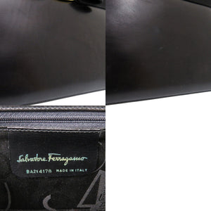 サルヴァトーレフェラガモ ヴァラリボン BA214178 レザー ブラック ハンドバッグ 黒 1262【中古】Salvatore Ferragamo