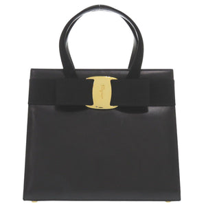サルヴァトーレフェラガモ ヴァラリボン BA214178 レザー ブラック ハンドバッグ 黒 1262【中古】Salvatore Ferragamo