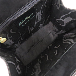 サルヴァトーレフェラガモ ヴァラリボン BA214178 レザー ブラック ハンドバッグ 黒 1262【中古】Salvatore Ferragamo