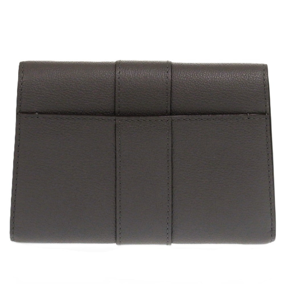 デルボー ブリヨン AB0493 カーフ グレー 灰 三つ折り財布 1282【中古】DELVAUX レディース