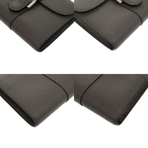 デルボー ブリヨン AB0493 カーフ グレー 灰 三つ折り財布 1282【中古】DELVAUX レディース