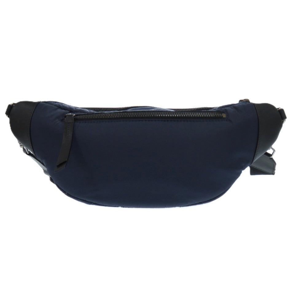 美品 ジミーチュウ KIRT OUQ 193 カーフ ナイロン ネイビー 紺 ボディバッグ 1297【中古】JIMMY CHOO メンズ