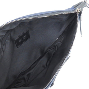 美品 ジミーチュウ KIRT OUQ 193 カーフ ナイロン ネイビー 紺 ボディバッグ 1297【中古】JIMMY CHOO メンズ