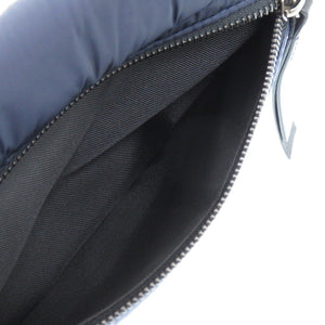 美品 ジミーチュウ KIRT OUQ 193 カーフ ナイロン ネイビー 紺 ボディバッグ 1297【中古】JIMMY CHOO メンズ