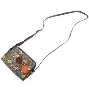 新品同様 グッチ×ディズニー ドナルド 648124 GGスプリーム PVC レザー ブラウン 茶 ショルダーバッグ 1307【中古】GUCCI