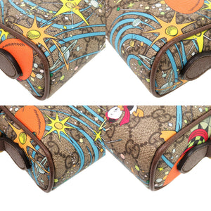 新品同様 グッチ×ディズニー ドナルド 648124 GGスプリーム PVC レザー ブラウン 茶 ショルダーバッグ 1307【中古】GUCCI