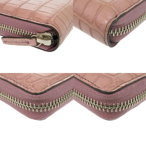 グッチ ラウンドファスナー 374850 マットクロコ パープル 長財布 紫 1313【中古】GUCCI