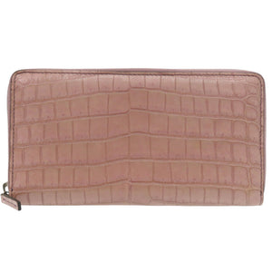 グッチ ラウンドファスナー 374850 マットクロコ パープル 長財布 紫 1313【中古】GUCCI