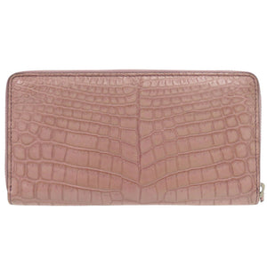 グッチ ラウンドファスナー 374850 マットクロコ パープル 長財布 紫 1313【中古】GUCCI