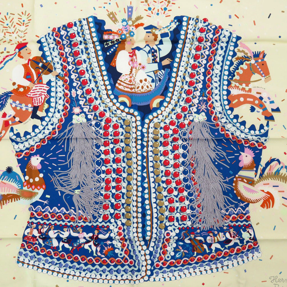 未使用品 エルメス カレ90 コスチューム ド フェテ Carre 90 Costume de Fete スカーフ シルク 1316【中古】HERMES