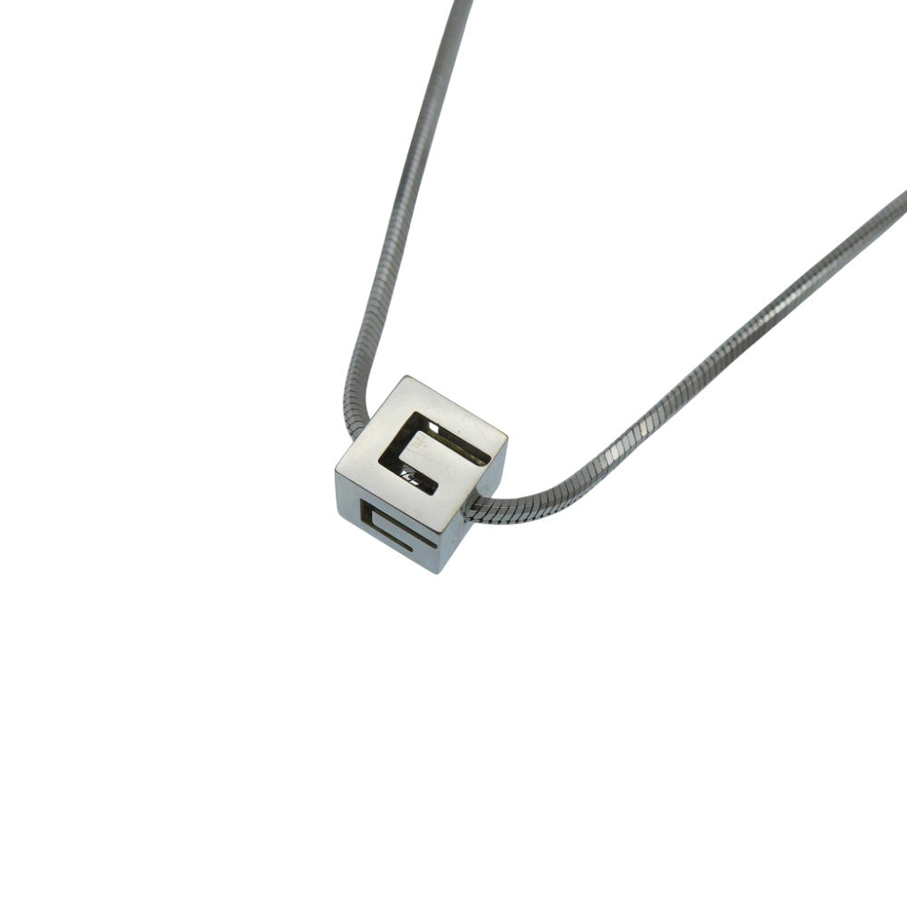 グッチ Gロゴ キューブ K18WG ネックレス ホワイトゴールド 750 ジュエリー 1320【中古】GUCCI