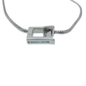 グッチ Gロゴ キューブ K18WG ネックレス ホワイトゴールド 750 ジュエリー 1320【中古】GUCCI