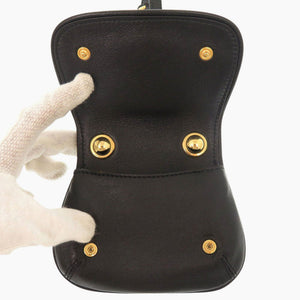 新品同様 グッチ ブロンディ 698635 レザー ブラック ショルダーバッグ ショルダーポーチ 黒 1336【中古】GUCCI