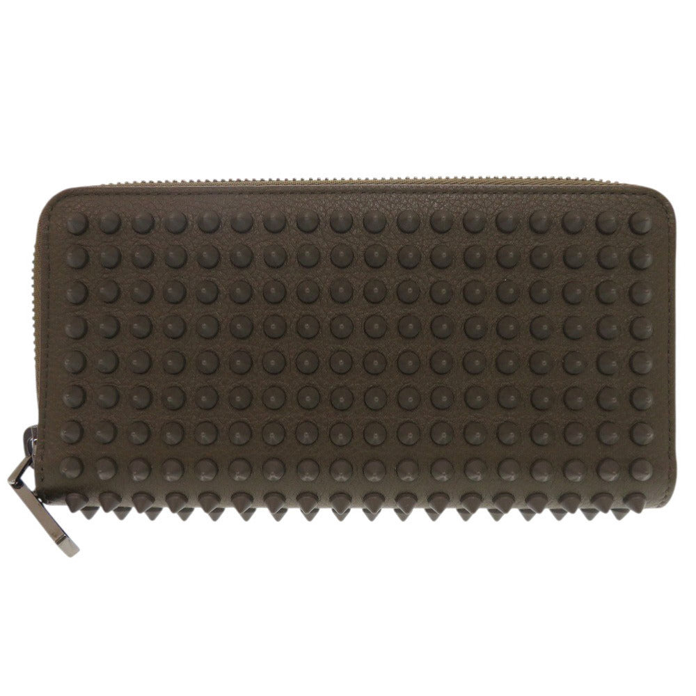 新品同様 クリスチャンルブタン パネトーネ 1165044 レザー BALMORE カーキ ラウンドファスナー 長財布 1337【中古】Christian Louboutin