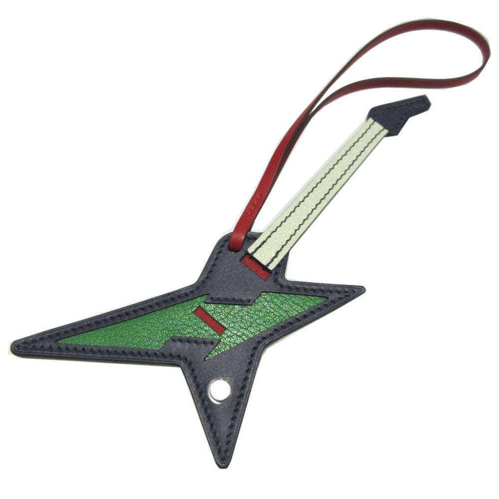 未使用 エルメス ロックチャーム B刻印(2023年製) タデラクト シャムキラ シェーブル スイフト ブルーサフィール バンブー ヴェールフィズ ルーズピマン バッグチャーム キーホルダー 1341【中古】HERMES