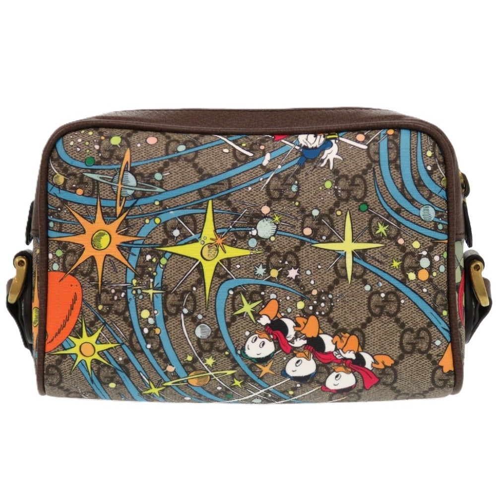 新品同様 グッチ×ディズニー ドナルド 648124 GGスプリーム PVC レザー ブラウン 茶 ショルダーバッグ 1307【中古】GUCCI