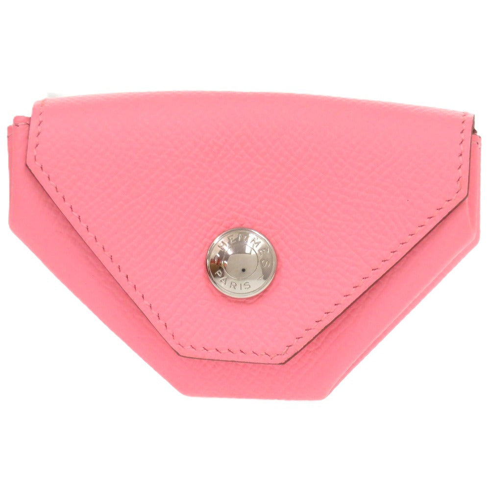 新品同様 エルメス ルヴァンキャトル ヴォーエプソン ローズコンフェッティ シルバー金具 X刻印 コインケース 財布 1381【中古】HERMES