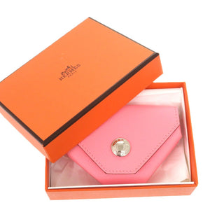 新品同様 エルメス ルヴァンキャトル ヴォーエプソン ローズコンフェッティ シルバー金具 X刻印 コインケース 財布 1381【中古】HERMES