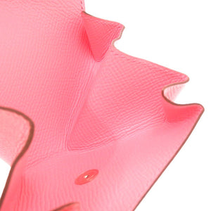 新品同様 エルメス ルヴァンキャトル ヴォーエプソン ローズコンフェッティ シルバー金具 X刻印 コインケース 財布 1381【中古】HERMES