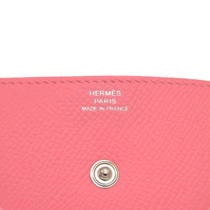 新品同様 エルメス ルヴァンキャトル ヴォーエプソン ローズコンフェッティ シルバー金具 X刻印 コインケース 財布 1381【中古】HERMES