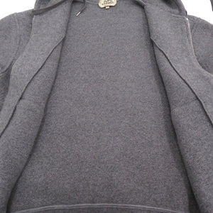 美品 エルメス ニット フーデッド ジップアップパーカー 32-5733 パーカー ウール カシミヤ グレー 1383【中古】HERMES