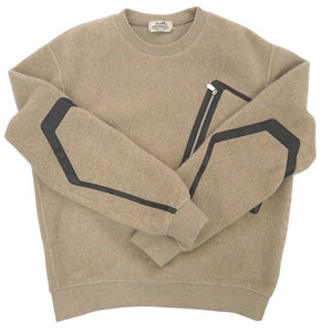 美品 エルメス クルーネック ニット プルオーバー スウェット パイピング Crewneck sweater ウール カシミヤ 1384【中古】HERMES