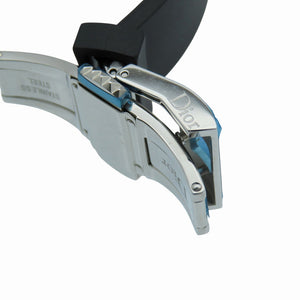 新品同様 ディオール クリスタル ダイヤベゼル CD113115 クオーツ 腕時計 SS/ラバー/ダイヤモンド ブラック 黒文字盤 1389【中古】Dior レディース