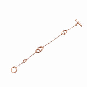 美品 エルメス ファランドール シェーヌダンクル K18PG 750 SH ブレスレット ピンクゴールド ジュエリー 1392【中古】HERMES