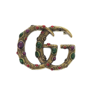 美品 グッチ メタル マルチカラー ブローチ 1434【中古】GUCCI