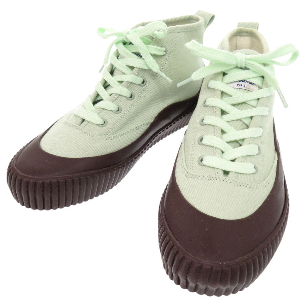 未使用 メゾンキツネ BOLD SOLE SNEAKERS サイズ38 キャンバス ラバー ミントグリーン ハイカットスニーカー スニーカー 1437【中古】MAISON KITSUNE