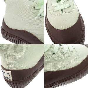 未使用 メゾンキツネ BOLD SOLE SNEAKERS サイズ38 キャンバス ラバー ミントグリーン ハイカットスニーカー スニーカー 1437【中古】MAISON KITSUNE