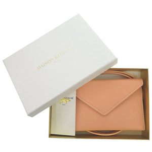 未使用 メゾンキツネ ストラップ付 IU05528LC0025 レザー ピンク 財布 コインケース 1438【中古】MAISON KITSUNE