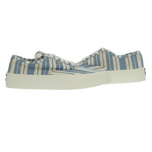 新品同様 メゾンキツネ キャンバス ラバー ブルー ストライプ スニーカー サイズ22.5cm 1439【中古】MAISON KITSUNE