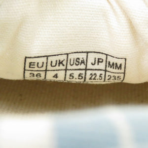 新品同様 メゾンキツネ キャンバス ラバー ブルー ストライプ スニーカー サイズ22.5cm 1439【中古】MAISON KITSUNE