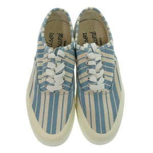 新品同様 メゾンキツネ キャンバス ラバー ブルー ストライプ スニーカー サイズ 23cm 1439【中古】MAISON KITSUNE