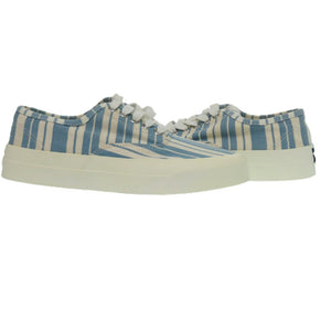 新品同様 メゾンキツネ キャンバス ラバー ブルー ストライプ スニーカー サイズ 23cm 1439【中古】MAISON KITSUNE