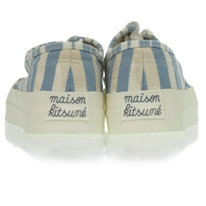 新品同様 メゾンキツネ キャンバス ラバー ブルー ストライプ スニーカー サイズ 23cm 1439【中古】MAISON KITSUNE