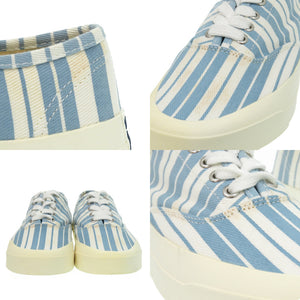 新品同様 メゾンキツネ キャンバス ラバー ブルー ストライプ スニーカー サイズ25cm 1439【中古】MAISON KITSUNE