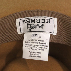 新品同様 エルメス ラパン コットン フェルト ベージュ ハット 帽子 茶 1442【中古】HERMES